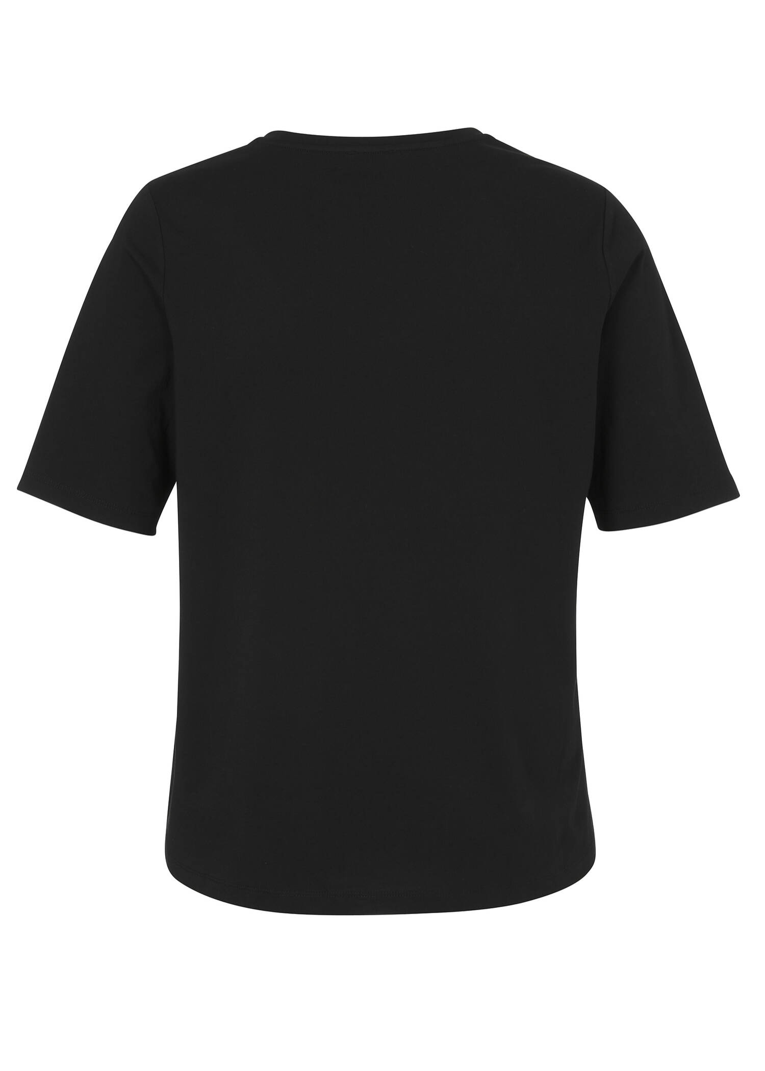 Softes Baumwoll-Shirt mit gesticktem Palmenmotiv Ton-in-Ton / 
