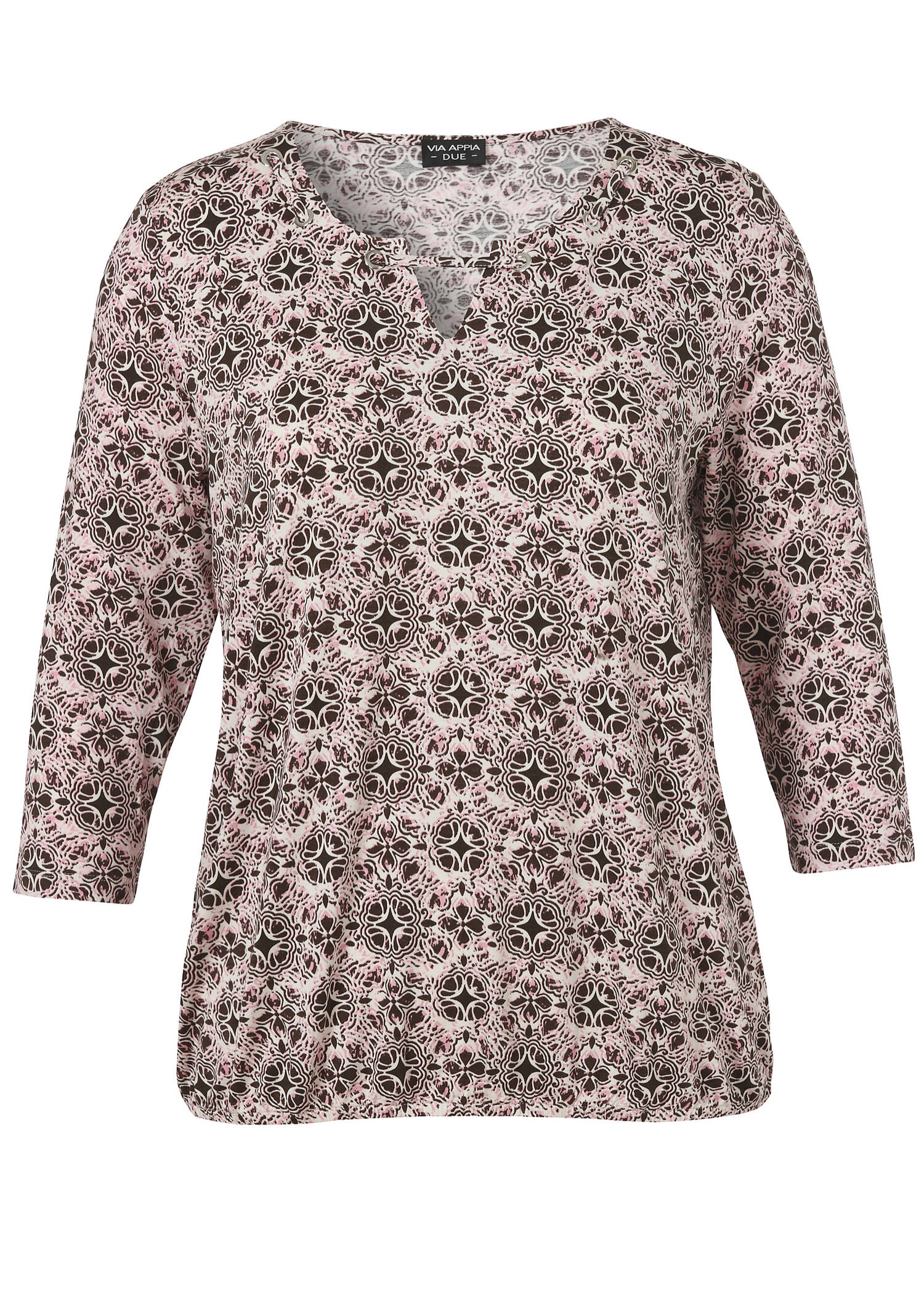 3/4-Arm Viskose-Jersey Shirt mit Gummizugbund /