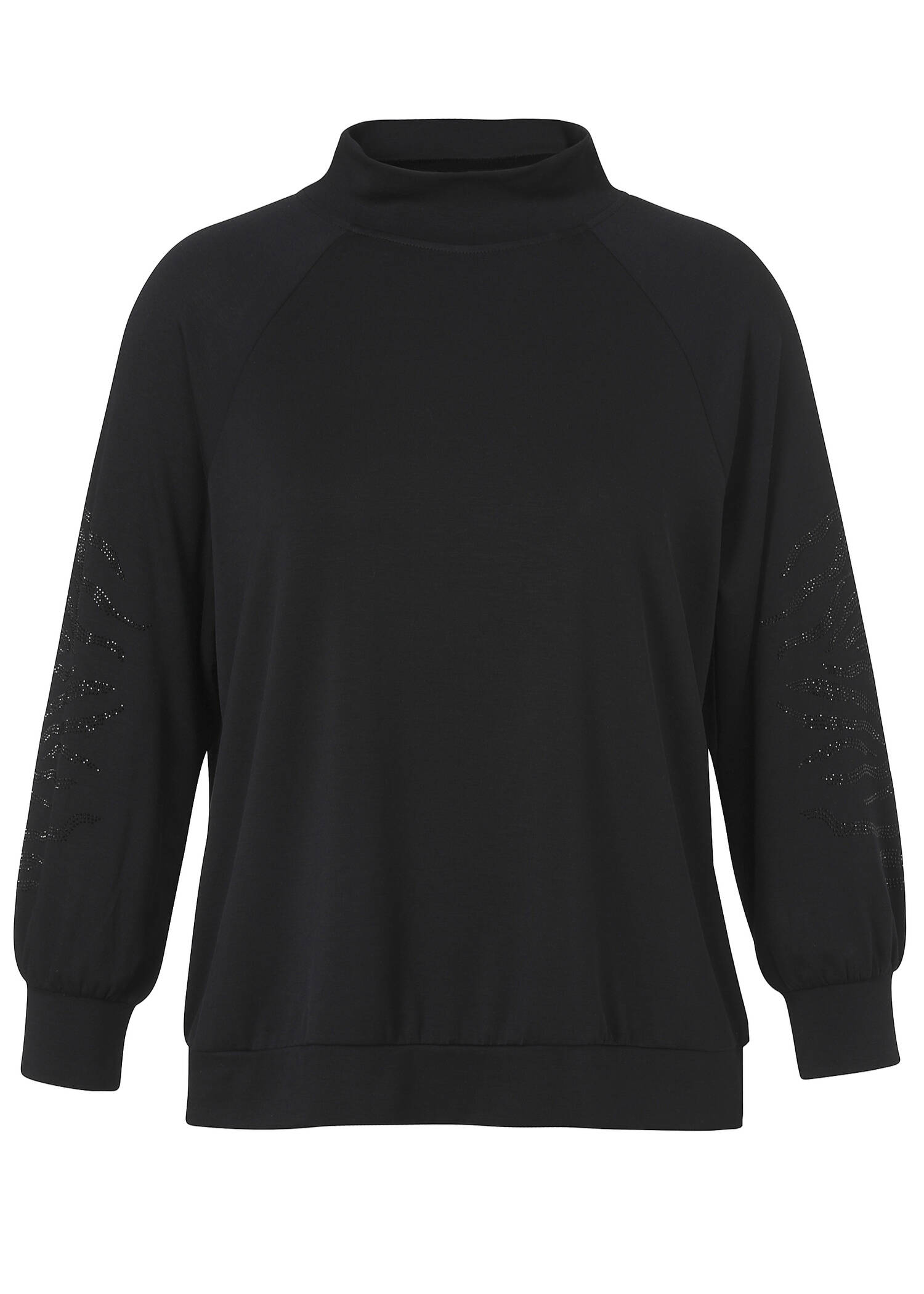 Stehkragen-Sweatshirt mit geschmückten Ärmeln /