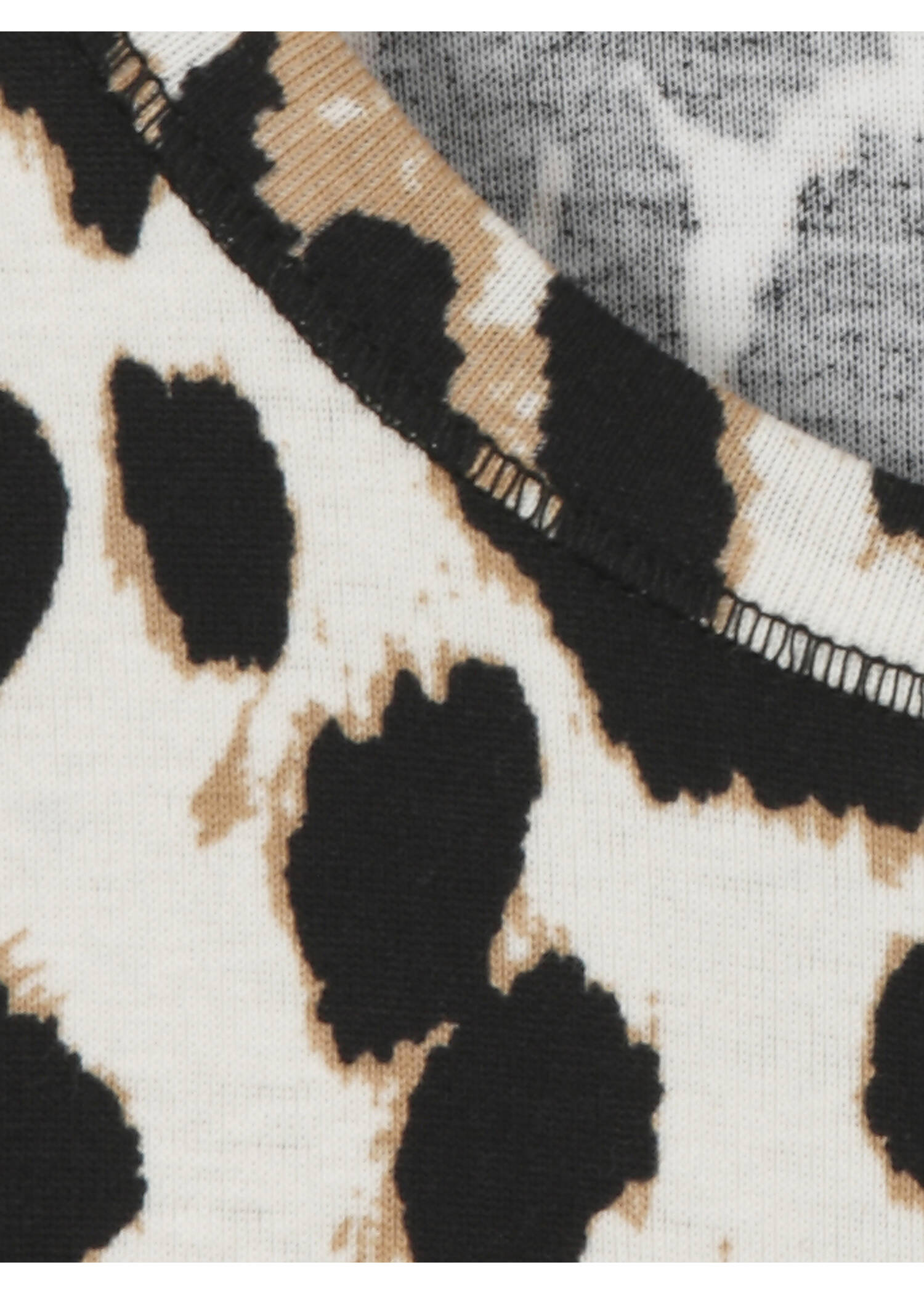 Fein geripptes T-Shirt Leo-Print aus softer Baumwolle /