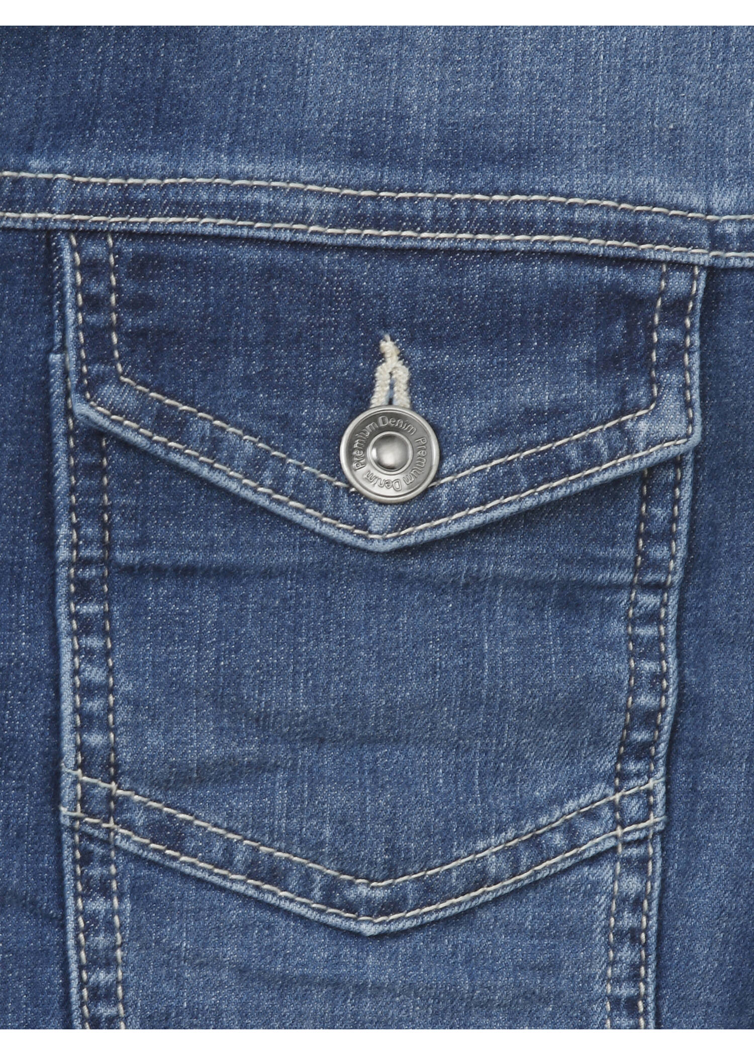 Klassische Stretch Jeansjacke Light Used Dunkelblau /