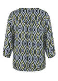 3/4-Arm Viskose-Print-Bluse mit Gummizugbund /