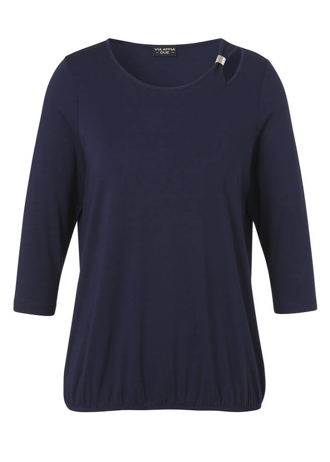 Premium Kombi-Shirt mit Cut-Out Schulter-Detail indigo Frontansicht