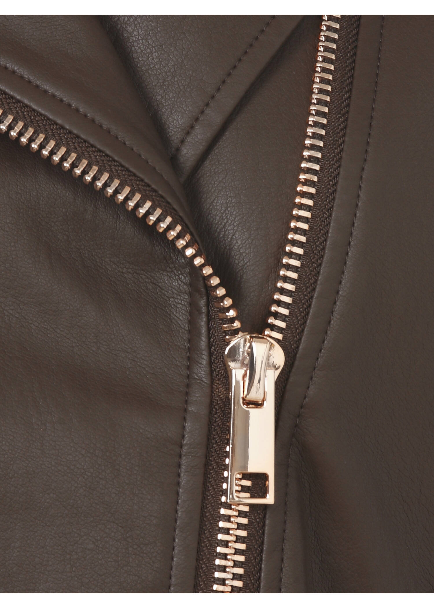Chice Bikerjacke in Leder-Optik "Kaffee" /
