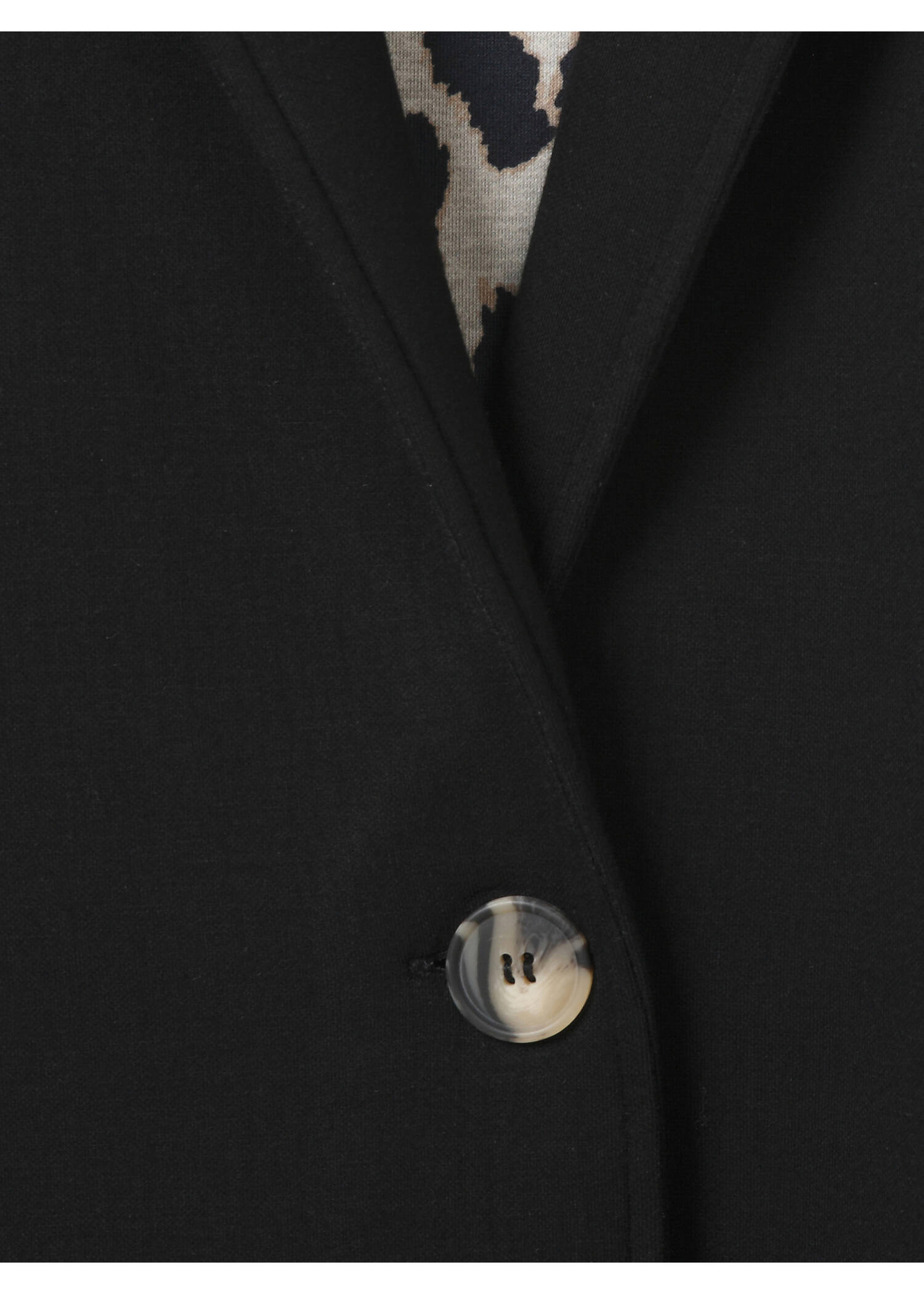 Schwarze Revers-Jacke mit Innenmuster Leo /