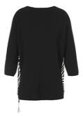 3/4-Arm Feinstrick-Pullover mit gemustertem Einsatz an der Seite /