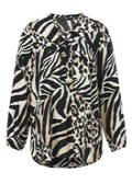 Fließende Viskose- Schlupfbluse Modern Animal Print / 