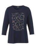 Softes 3/4-Arm-Shirt mit Motiv aus Silbersteinchen /