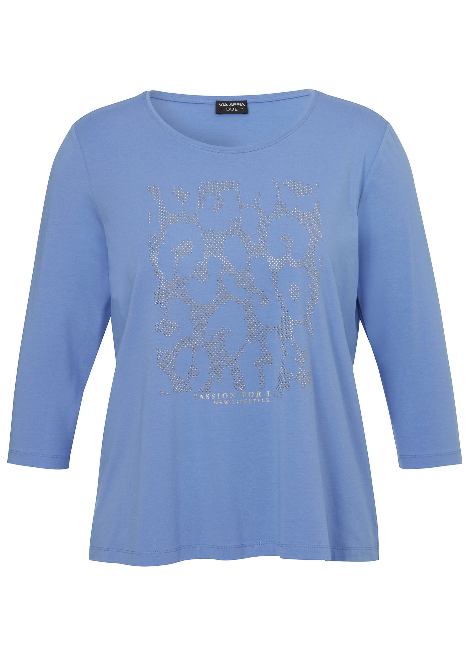 Softes 3/4-Arm-Shirt mit Motiv aus Silbersteinchen /