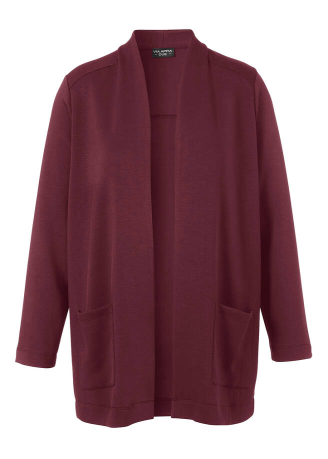 Offene Sweatjacke bordeaux Frontansicht