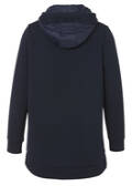 Dunkelblaue Kapuzenjacke mit Steppeinsätzen /