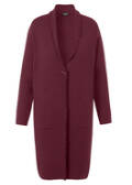 Longjacke / Strickmantel mit Schalkragen /