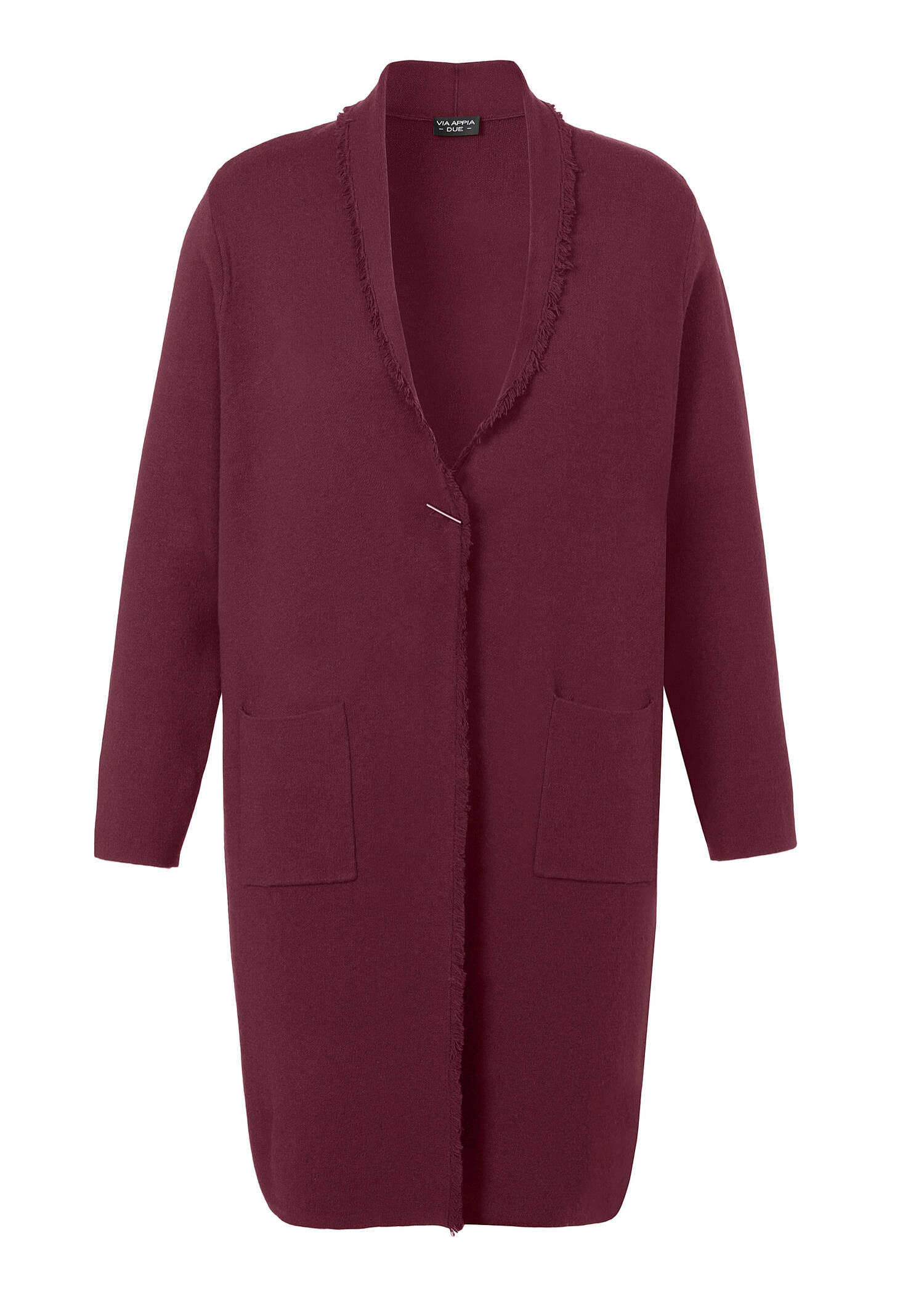 Longjacke / Strickmantel mit Schalkragen /