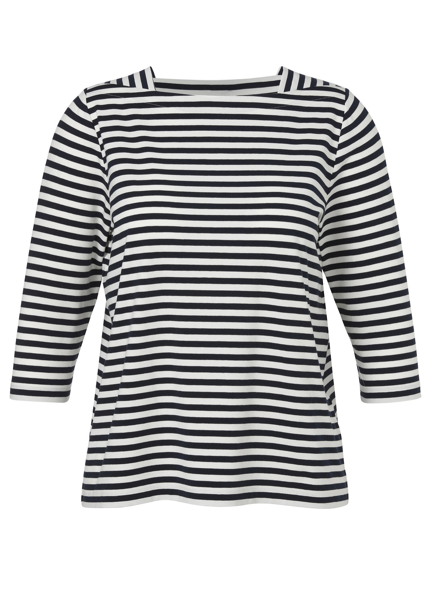 3/4-Arm Ringelshirt mit Karree-Ausschnitt / 