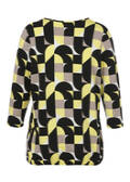 3/4-Arm Print-Shirt mit Gummizugsaum / 