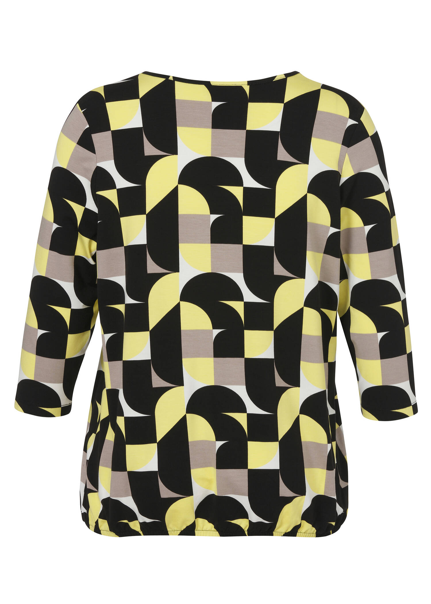 3/4-Arm Print-Shirt mit Gummizugsaum / 