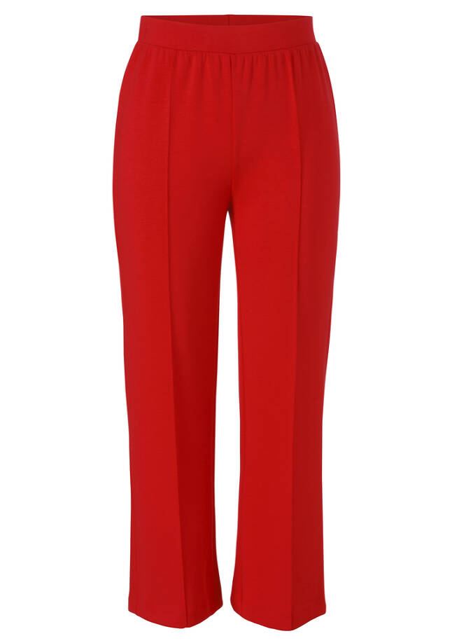 Edle Kombihose, weites Bein rot Frontansicht