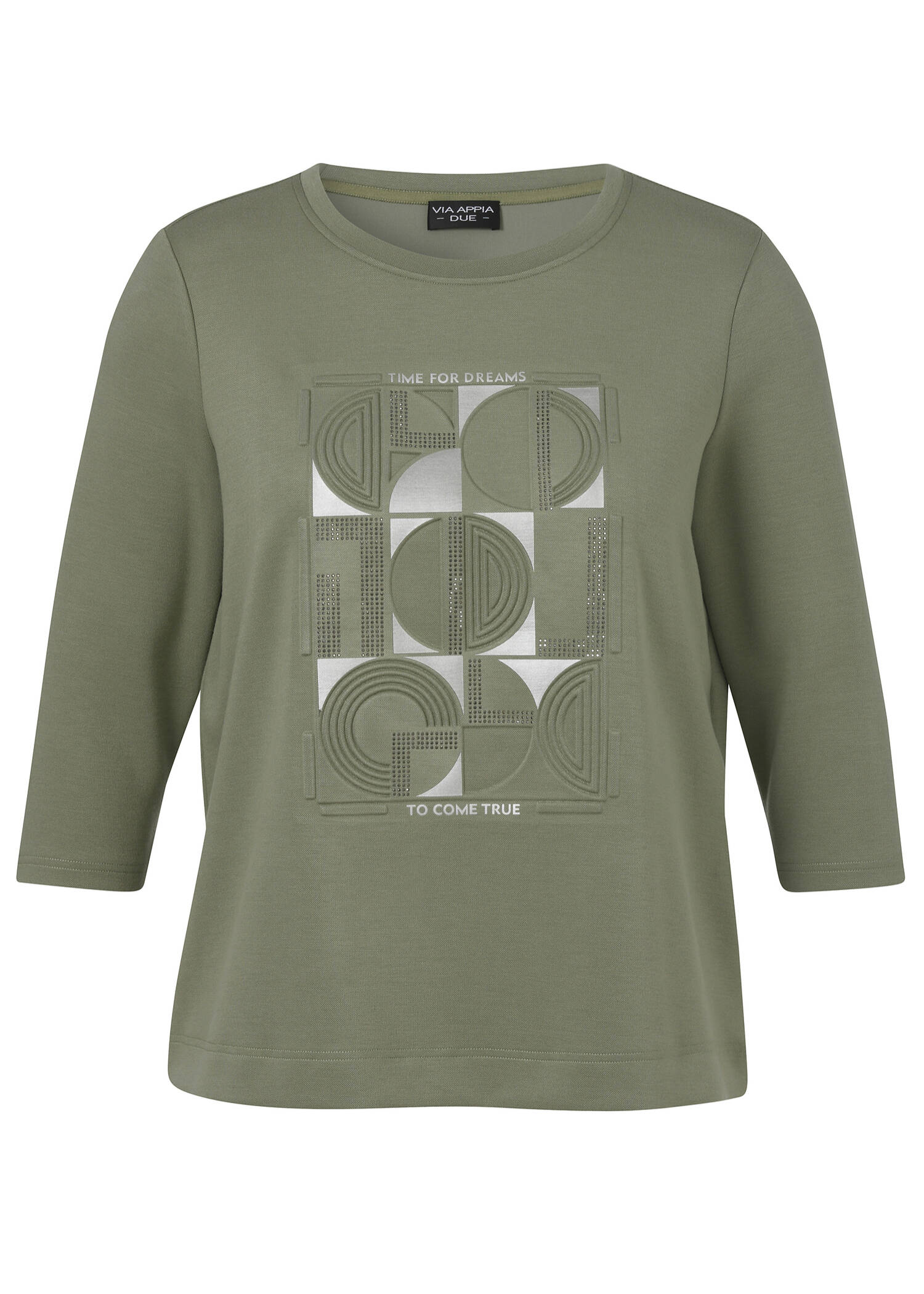 3/4-Arm Sweatshirt mit Front-Motiv /