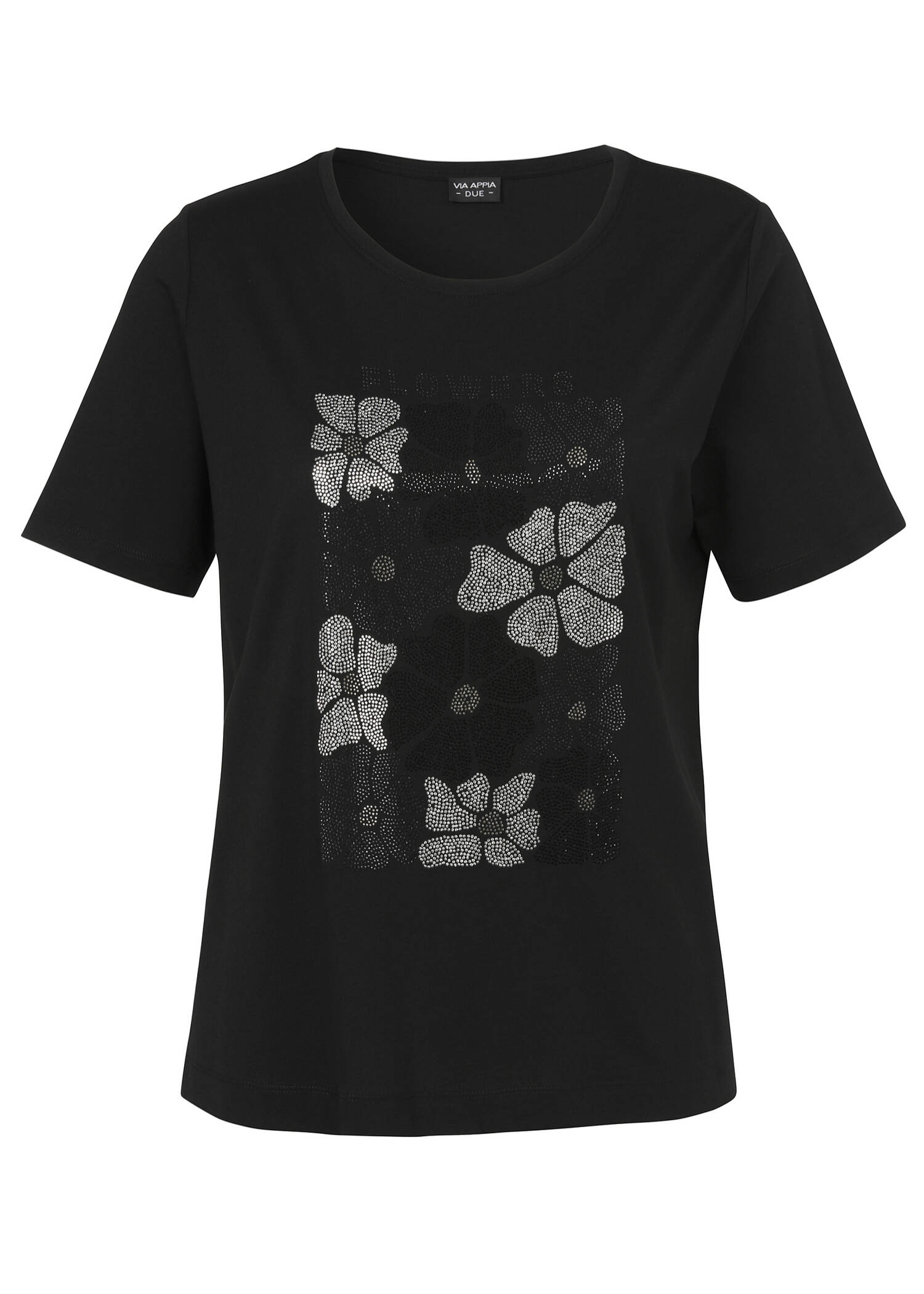 Softes T-Shirt mit Motiv aus Schmucksteinchen /