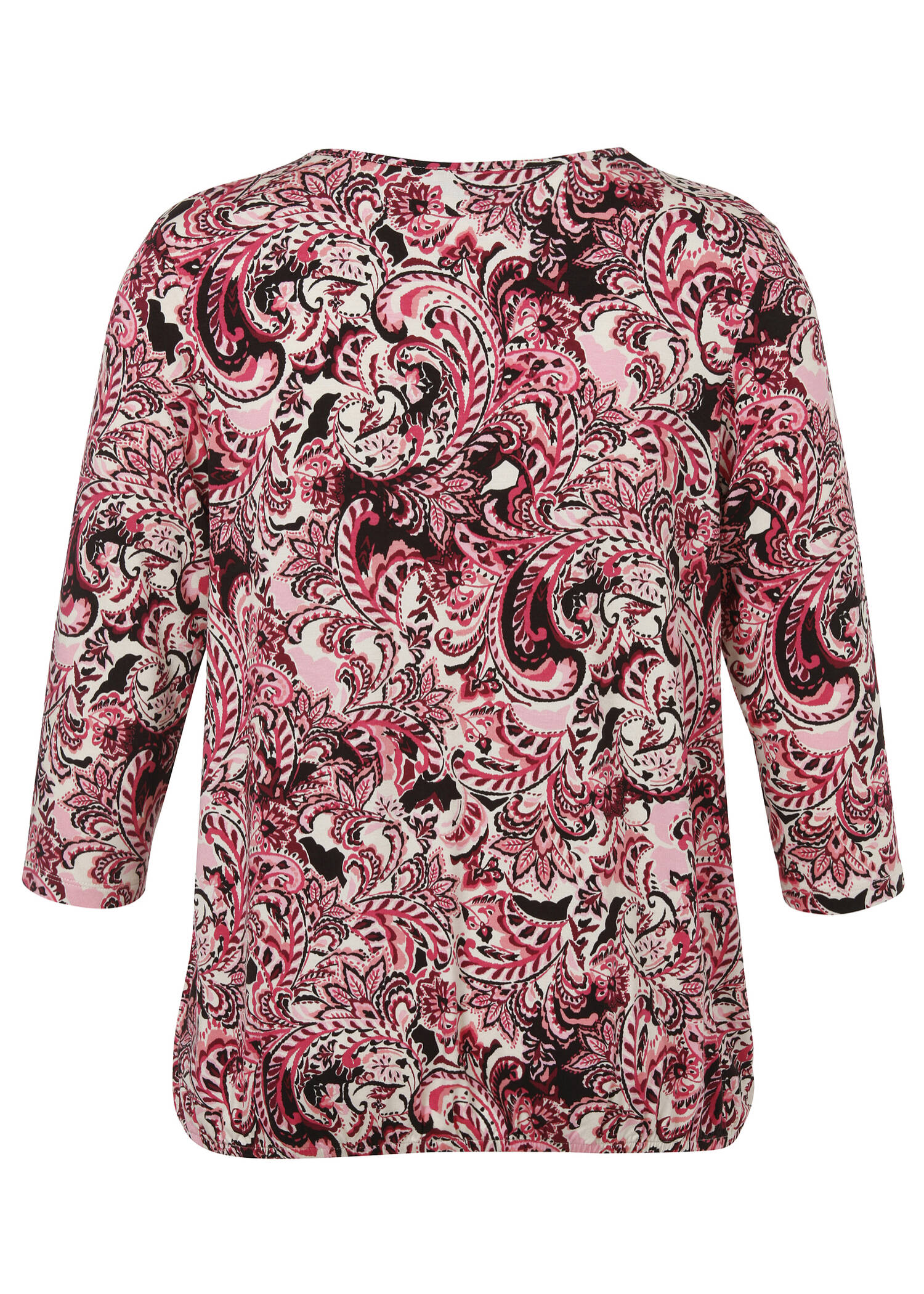3/4-Arm Viskose-Jersey Print Shirt mit Gummizugbund /