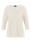 Einfarbiges 3/4-Arm Kombi-Sweatshirt mit feiner Ripp-Struktur /