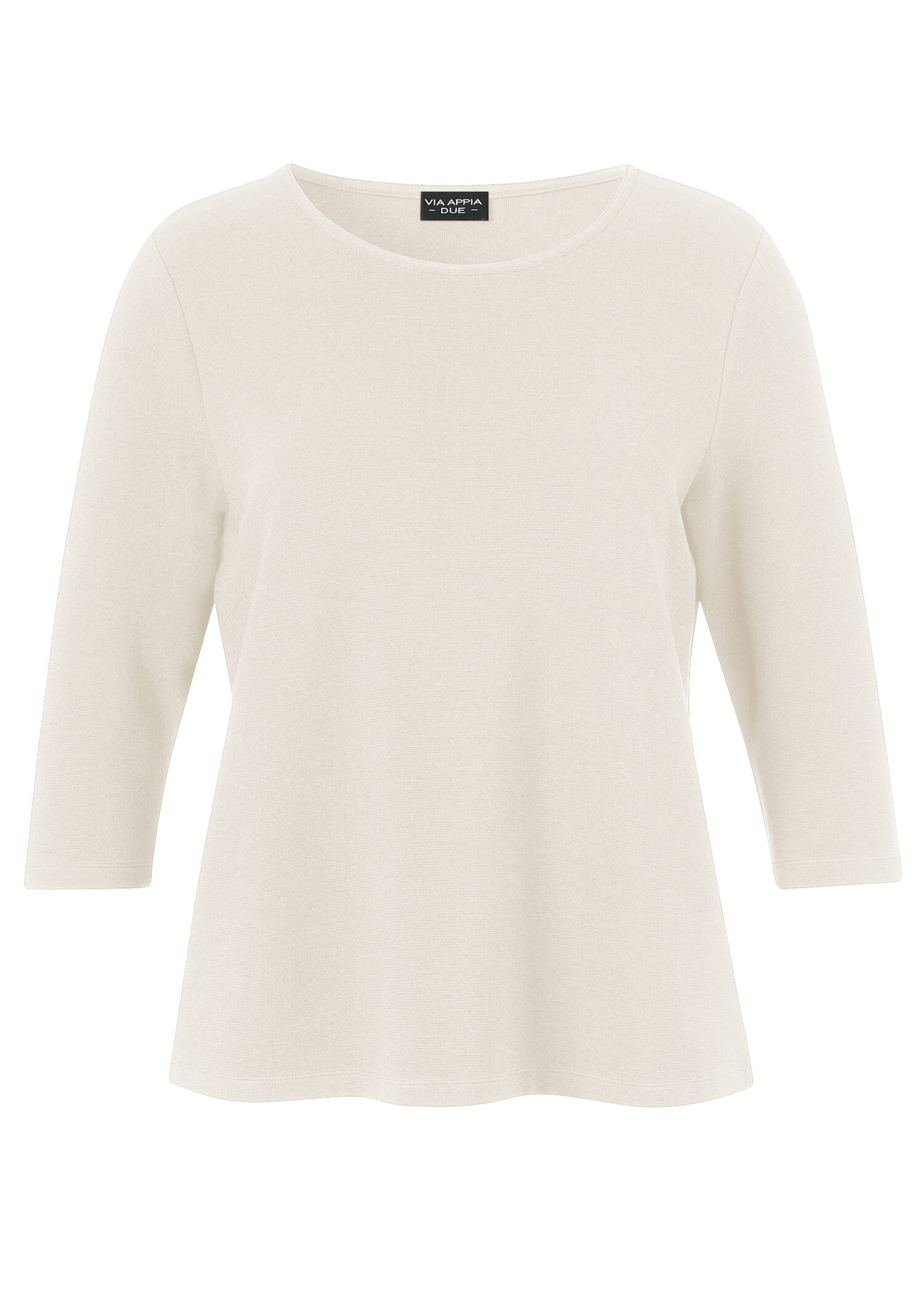 Einfarbiges 3/4-Arm Kombi-Sweatshirt mit feiner Ripp-Struktur /