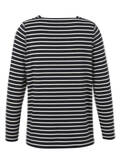 Geringeltes Langarmshirt mit Karree-Ausschnitt /