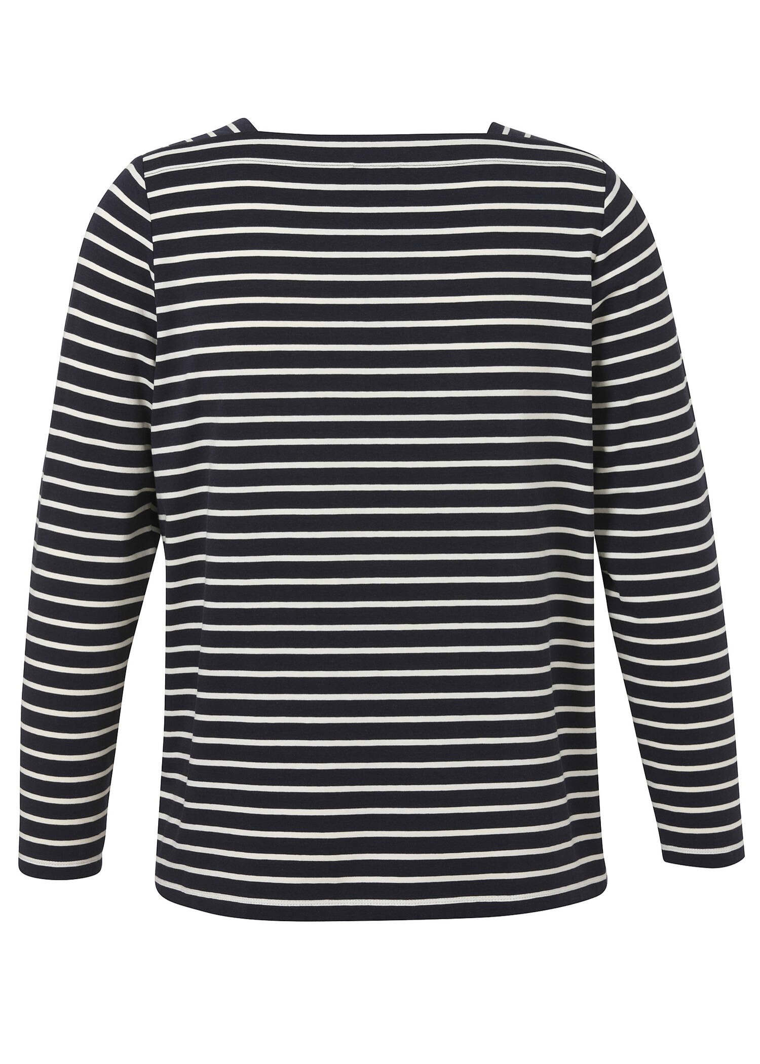 Geringeltes Langarmshirt mit Karree-Ausschnitt /