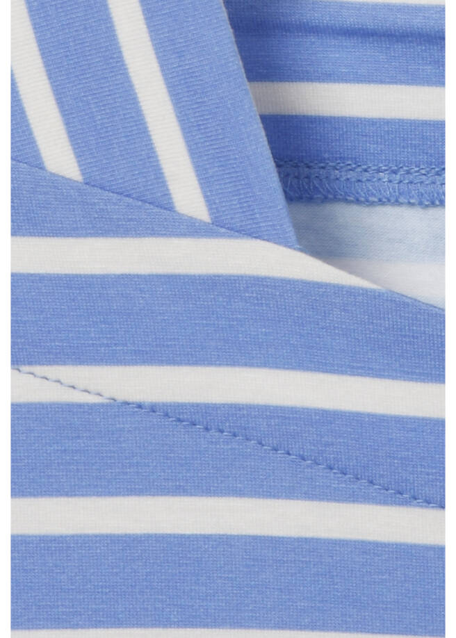 Geringeltes Langarmshirt mit Karree-Ausschnitt /