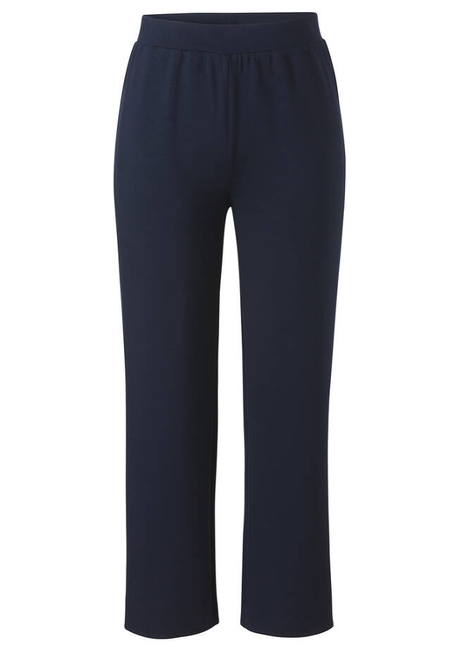 Lässig-edle Hose im Modern Jogg-Pants-Style, weites Bein marine Frontansicht