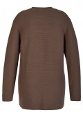 Offener Baumwoll-Long-Cardigan mit Strukturmuster /