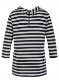 3/4-Arm Long-Shirt mit raffiniertem Kragen & Rücken-Zipper /