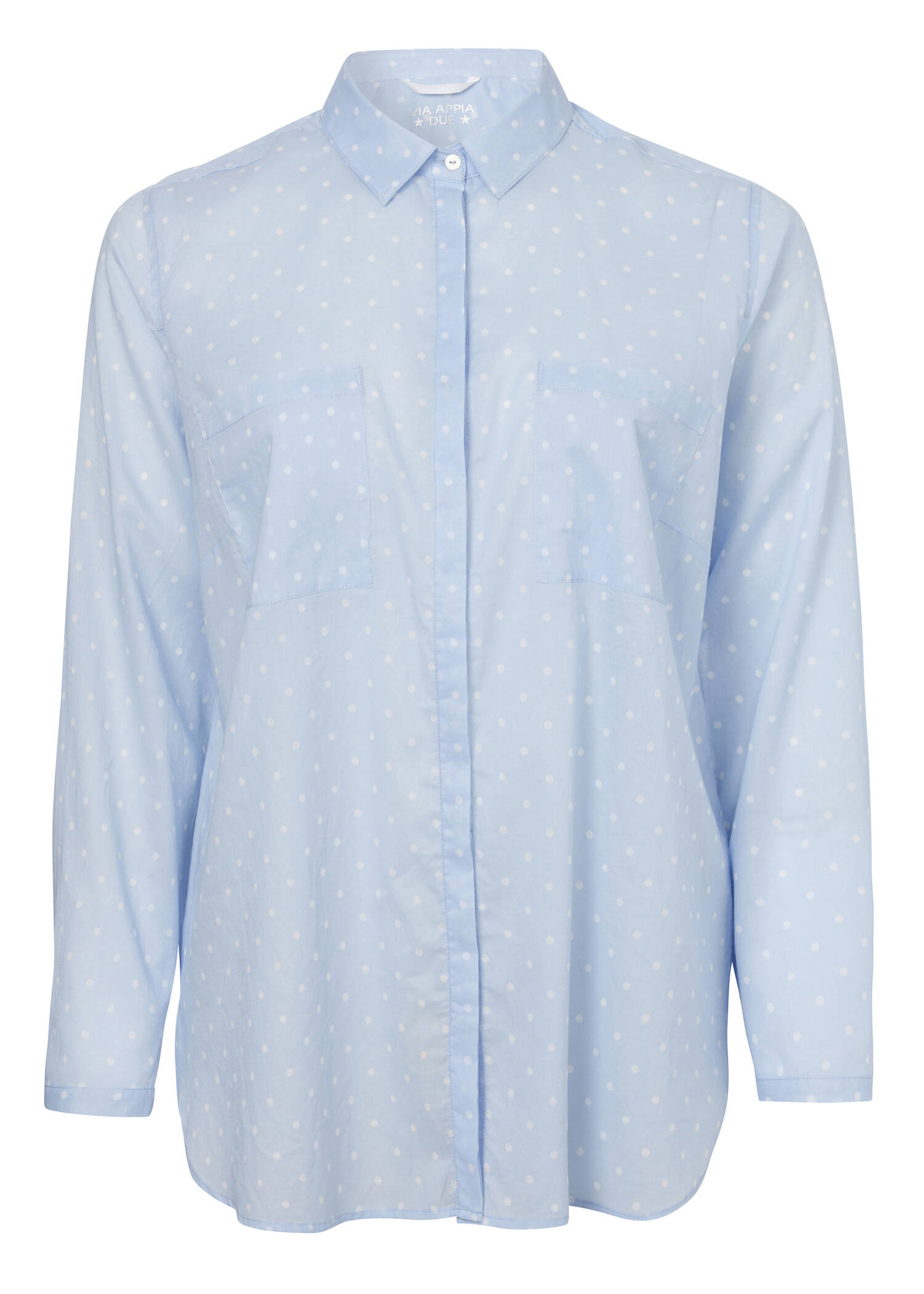 Verspielte Bluse mit gepunktetem Allover-Muster /