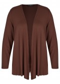 Klassische Longstrickjacke mit unifarbenem Stoff /