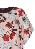 Verspielte Schlupfbluse mit gestreiften, geblümten Details /
