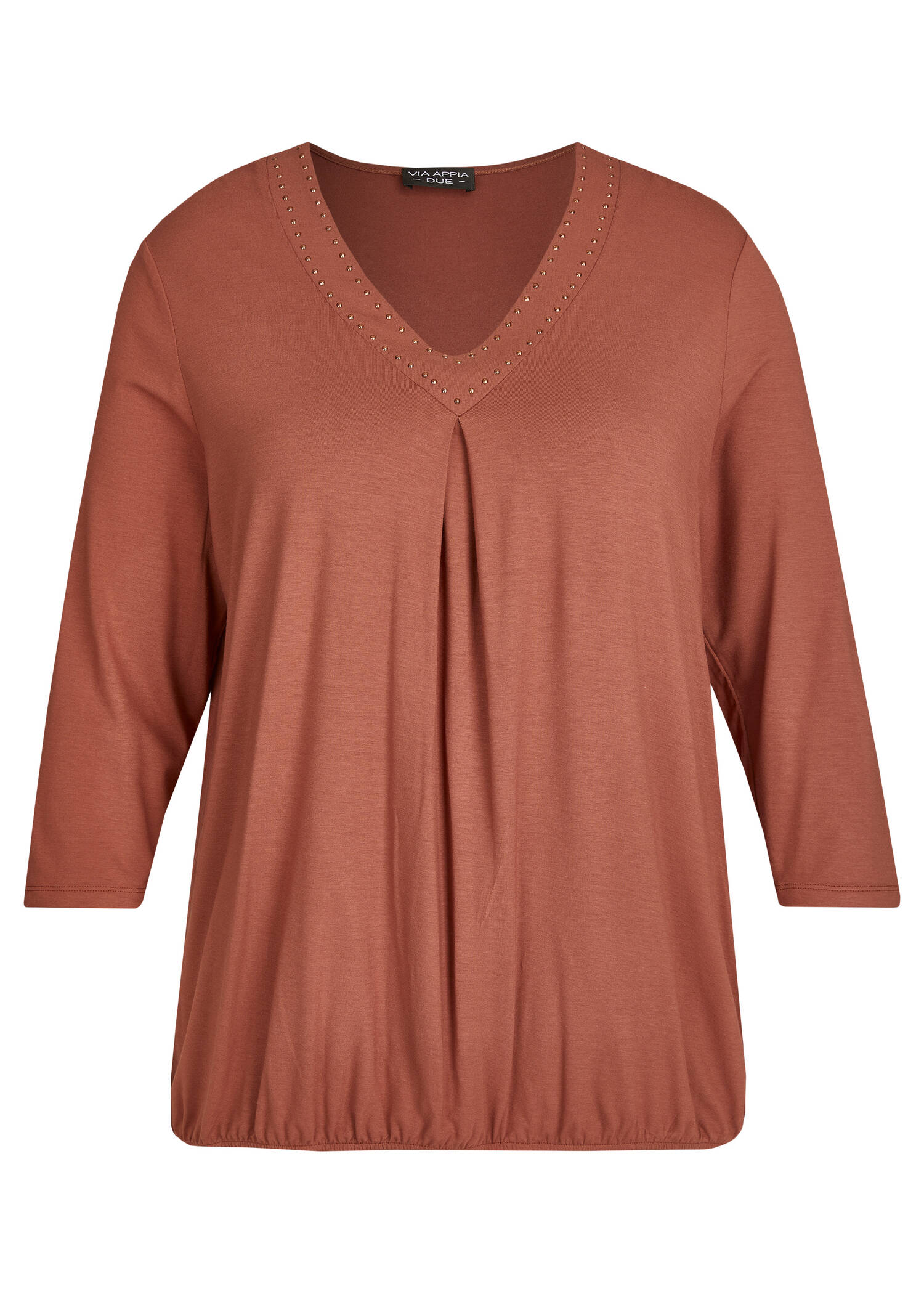 Edles 3/4-Arm-Shirt mit unifarbenem Stoff /