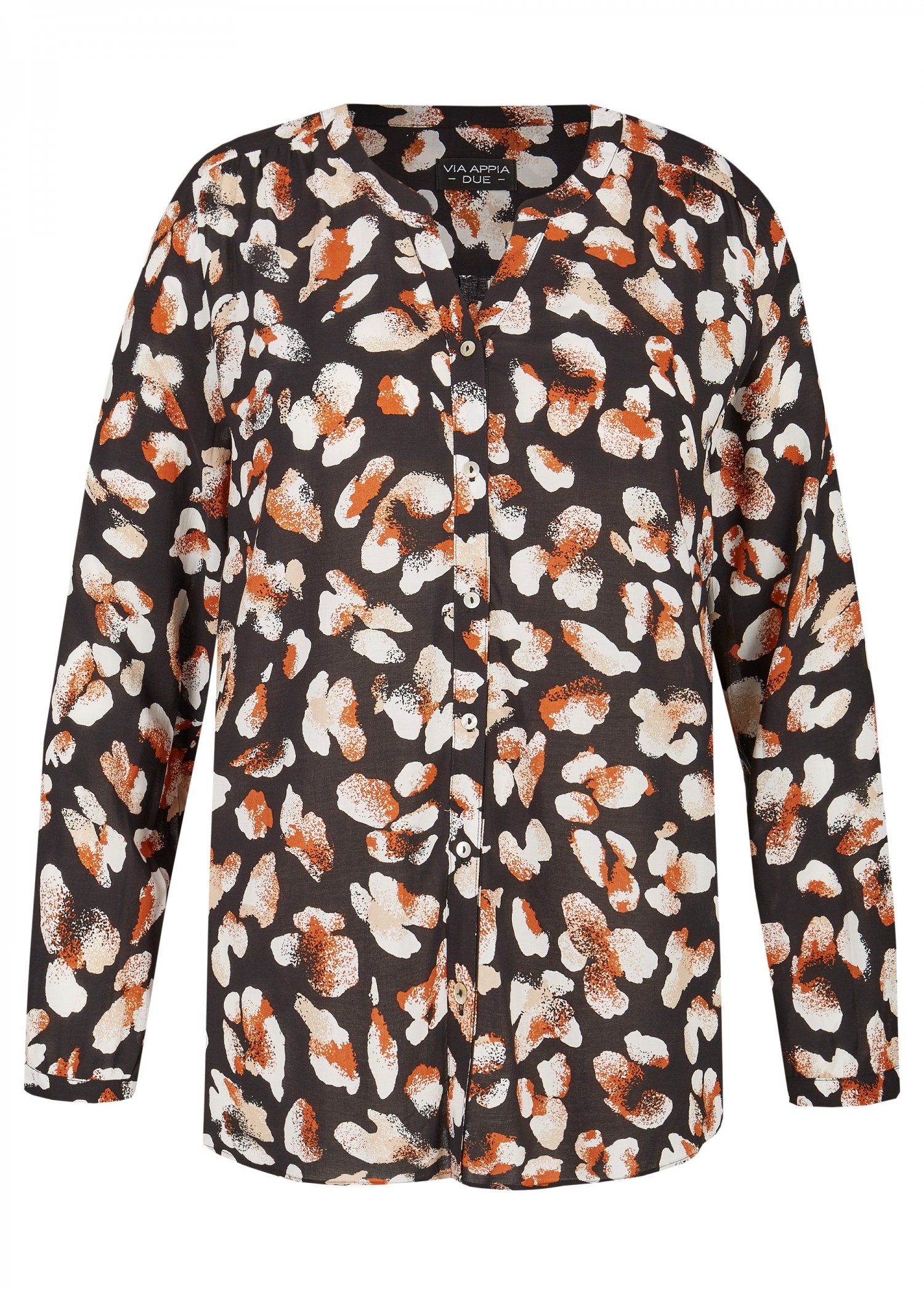 Schmeichelnde Viskose-Bluse mit Allover-Muster /