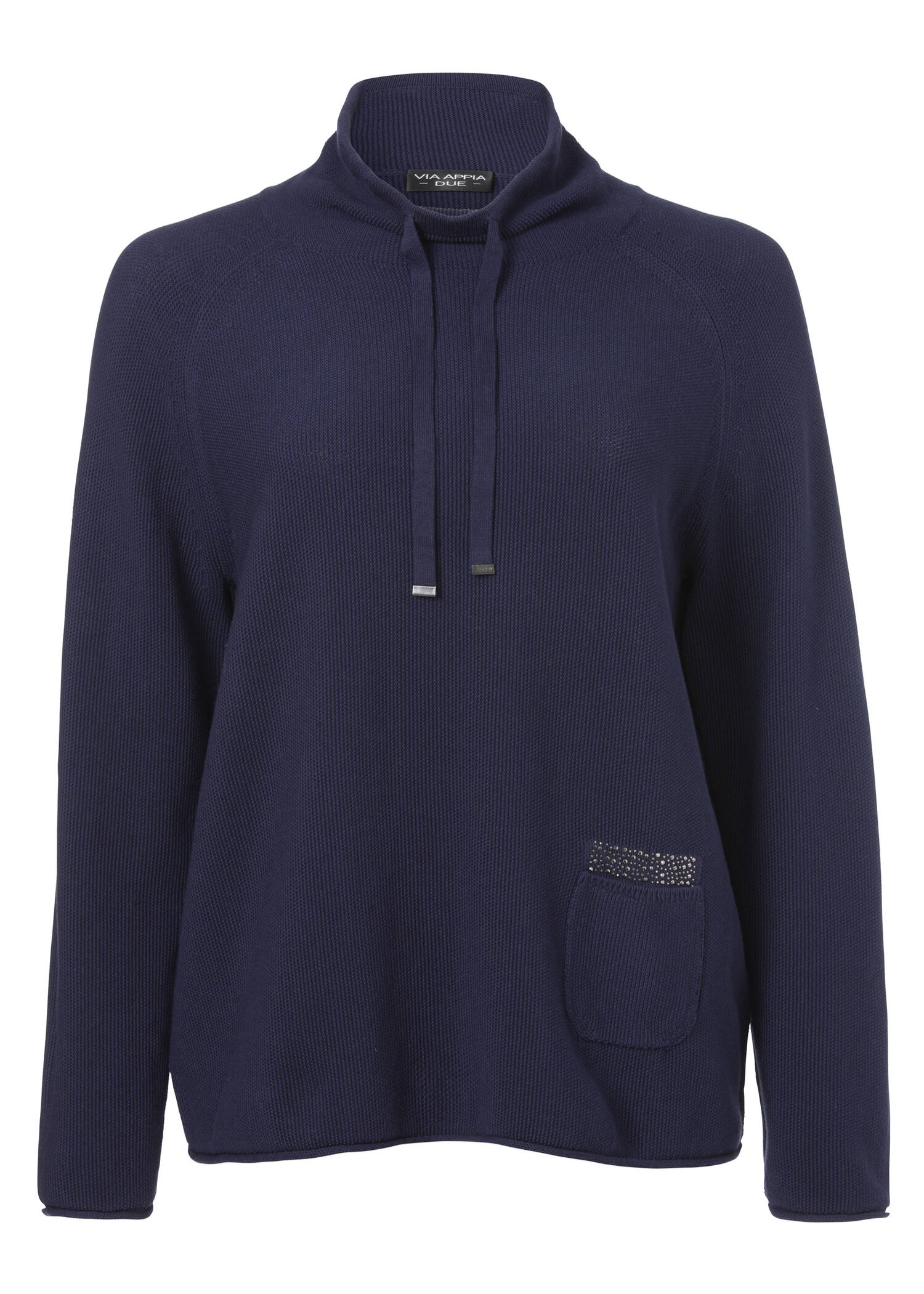 Sportiver Stehkragenpullover aus unifarbenem Stoff /