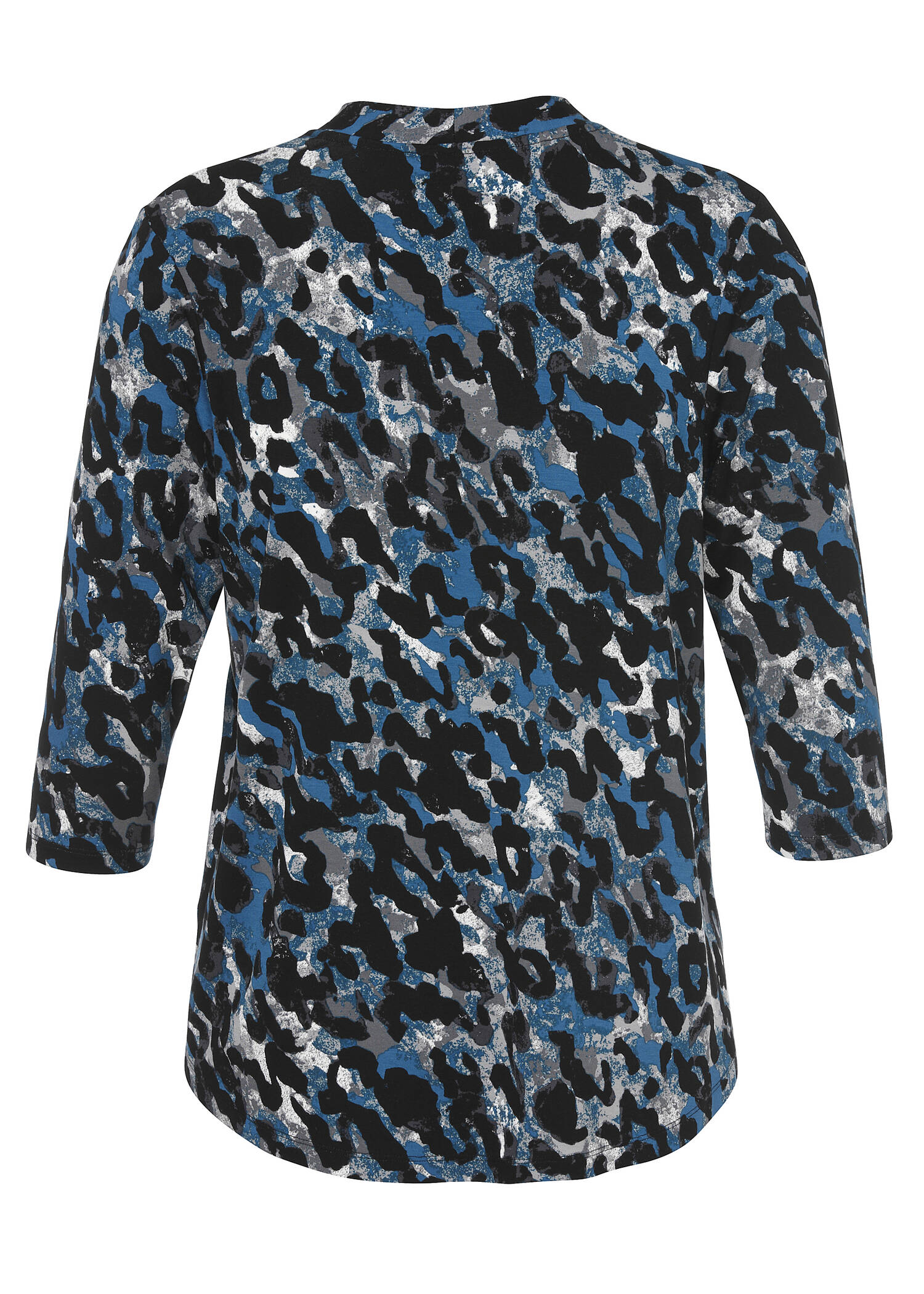 Extrovertiertes 3/4-Arm-Shirt mit abstraktem Animalprint / 