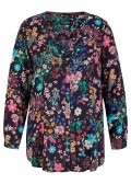 Fließende Viskosebluse mit floralem Allover-Print /