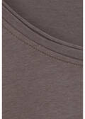 Zeitloses Rundhalsshirt mit unifarbenem Stoff / 