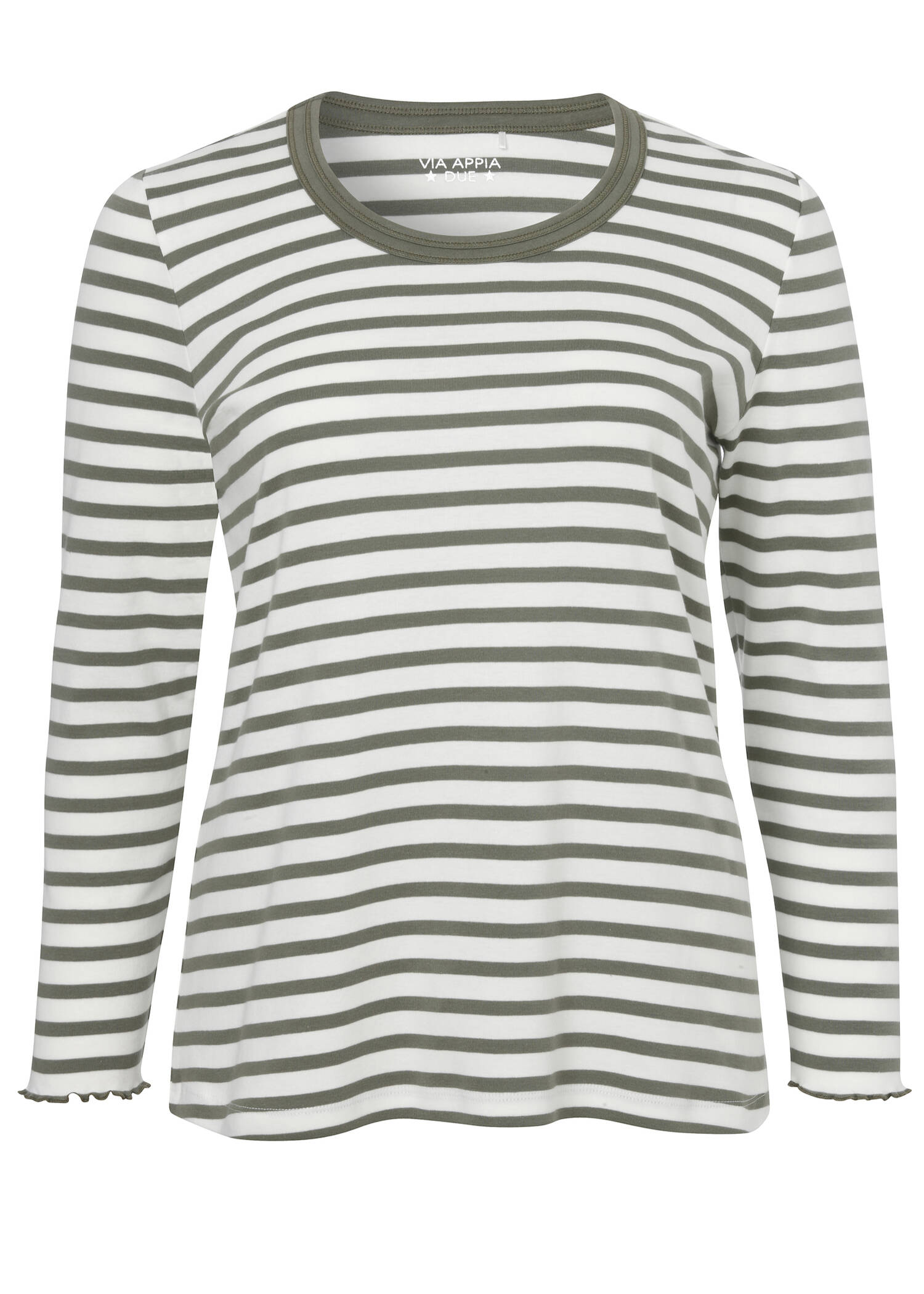 Zeitloses Langarmshirt mit gestreiftem Allover-Muster /