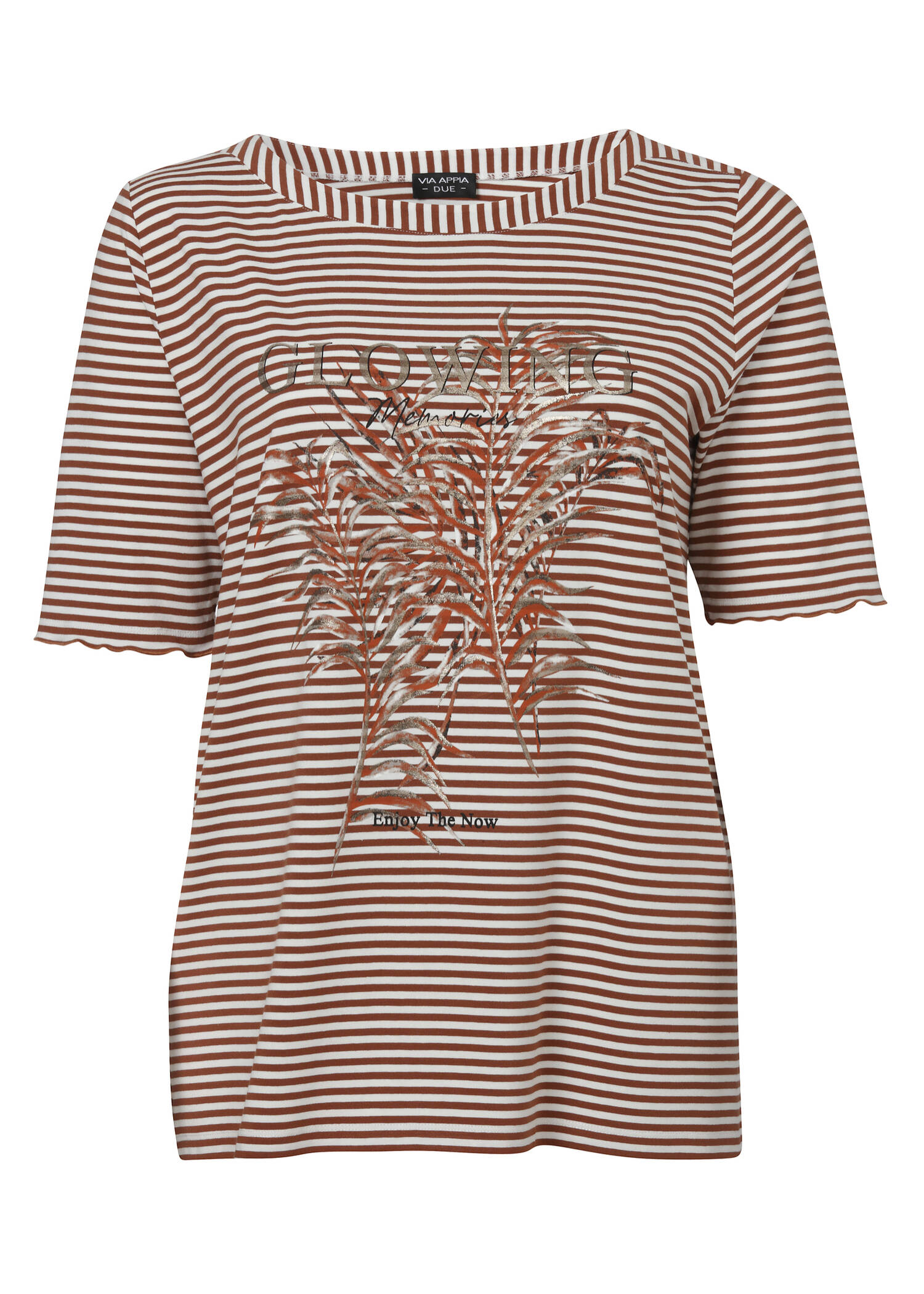 Modisches T-Shirt mit gestreiftem Allover-Muster /