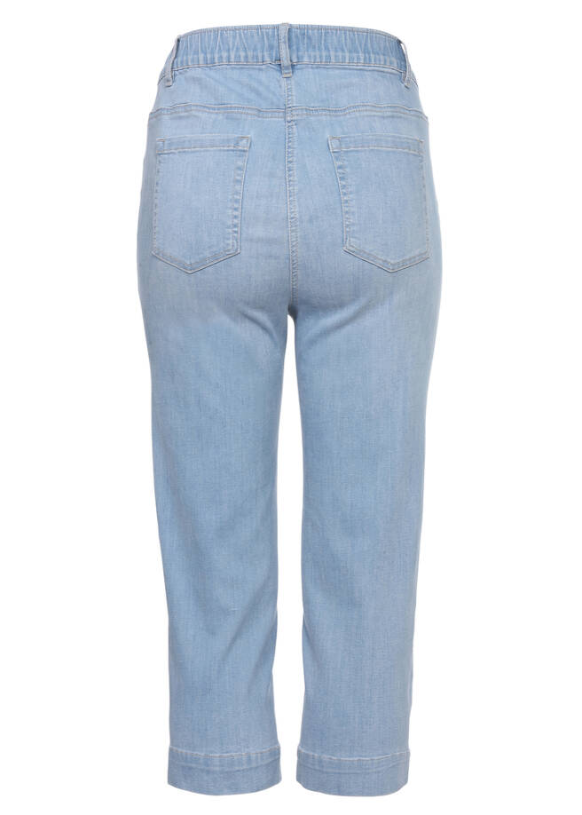 Zeitlose 7/8-Jeans in unifarbenem Stil / 