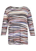 Modernes 3/4-Arm-Shirt mit gestreiftem Muster / 