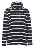Maritimes Sweatshirt mit gestreiftem Allover-Muster / 