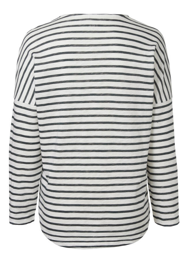 Modernes Langarmshirt in gestreiftem Stil / 