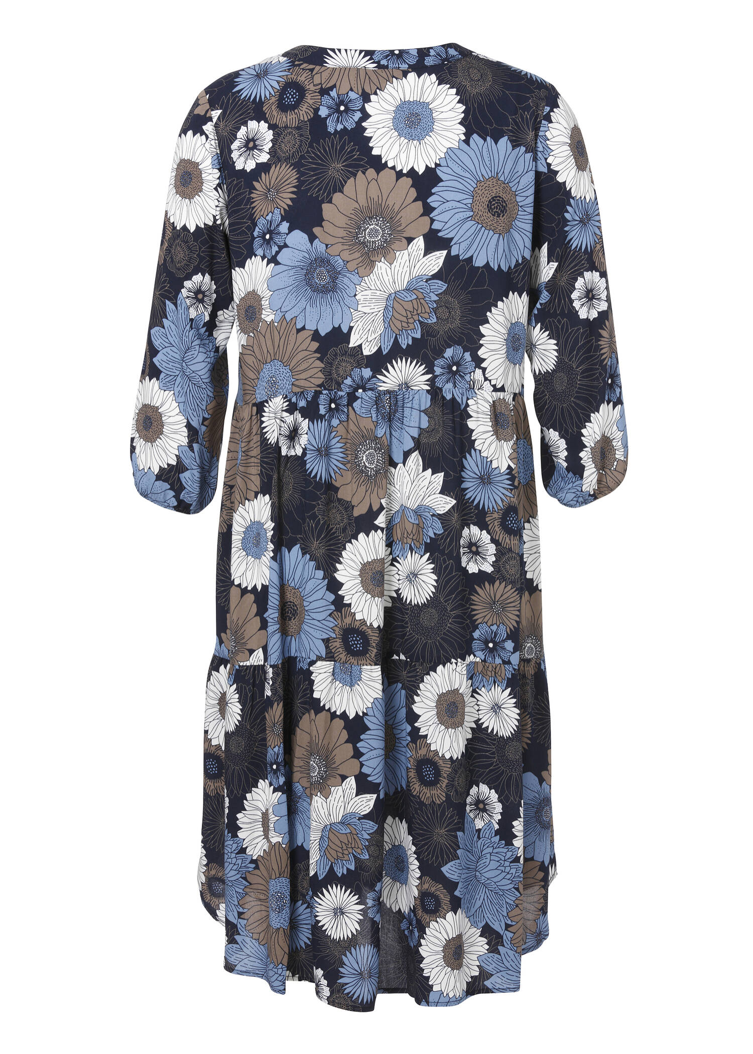 Romantisches Blusenkleid mit geblümtem Allover-Muster /