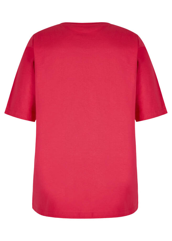 Feminines T-Shirt mit buntem Motiv / 