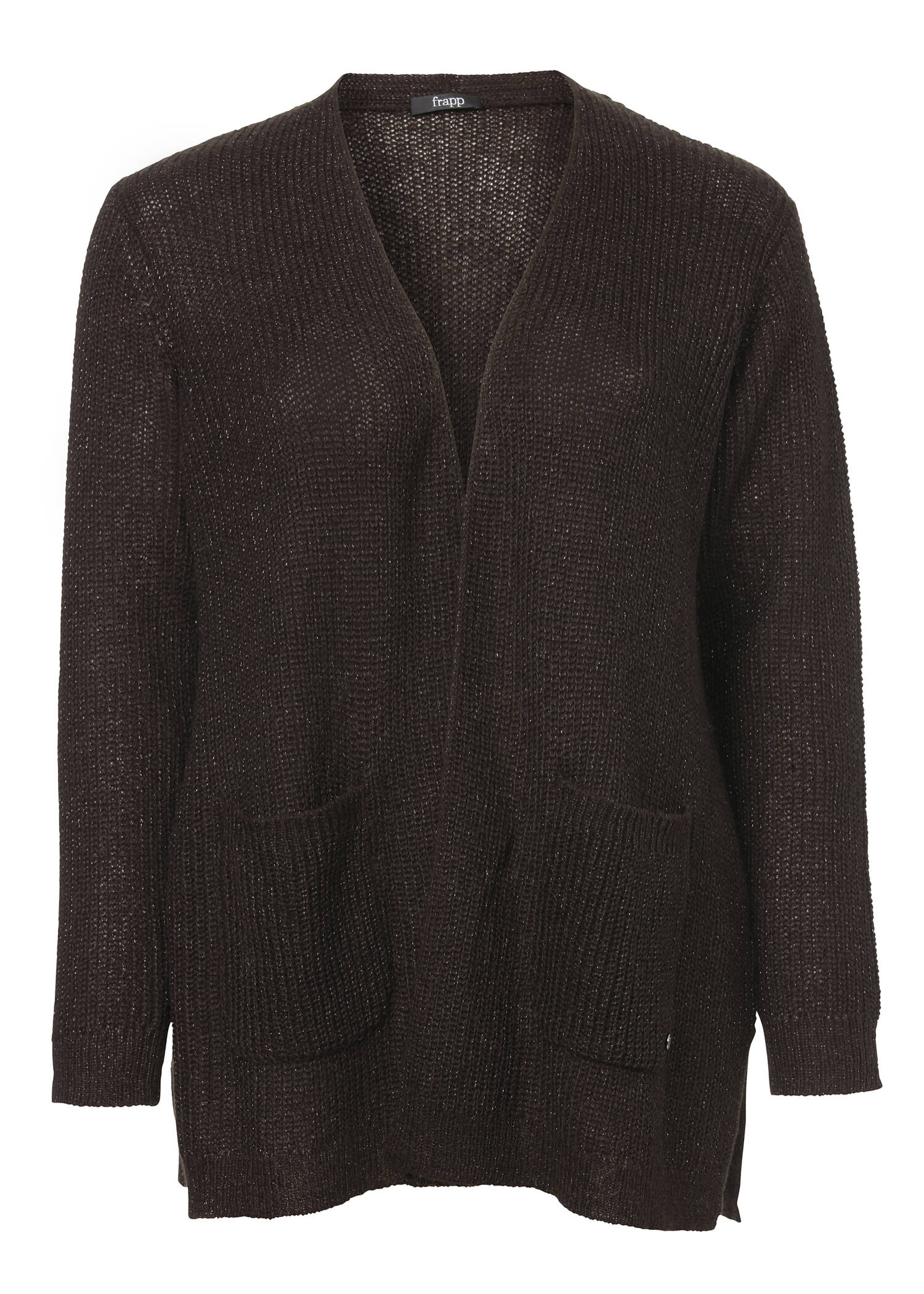 Dezente Strickjacke mit Glitzergarn /